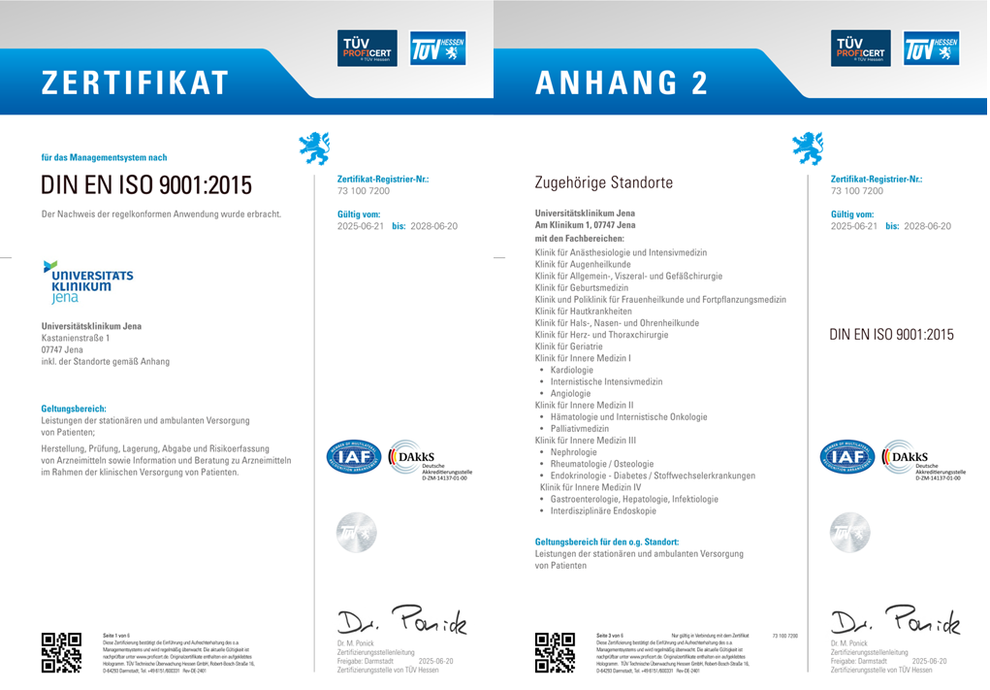 Zertifikat nach DIN EN ISO 9001:2015