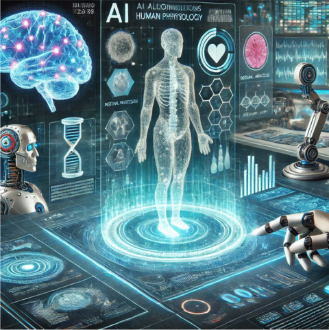 Example of an AI-generated image (ChatGPT, 14 Feb 2025) for the topic: AI algorithms in physiology.